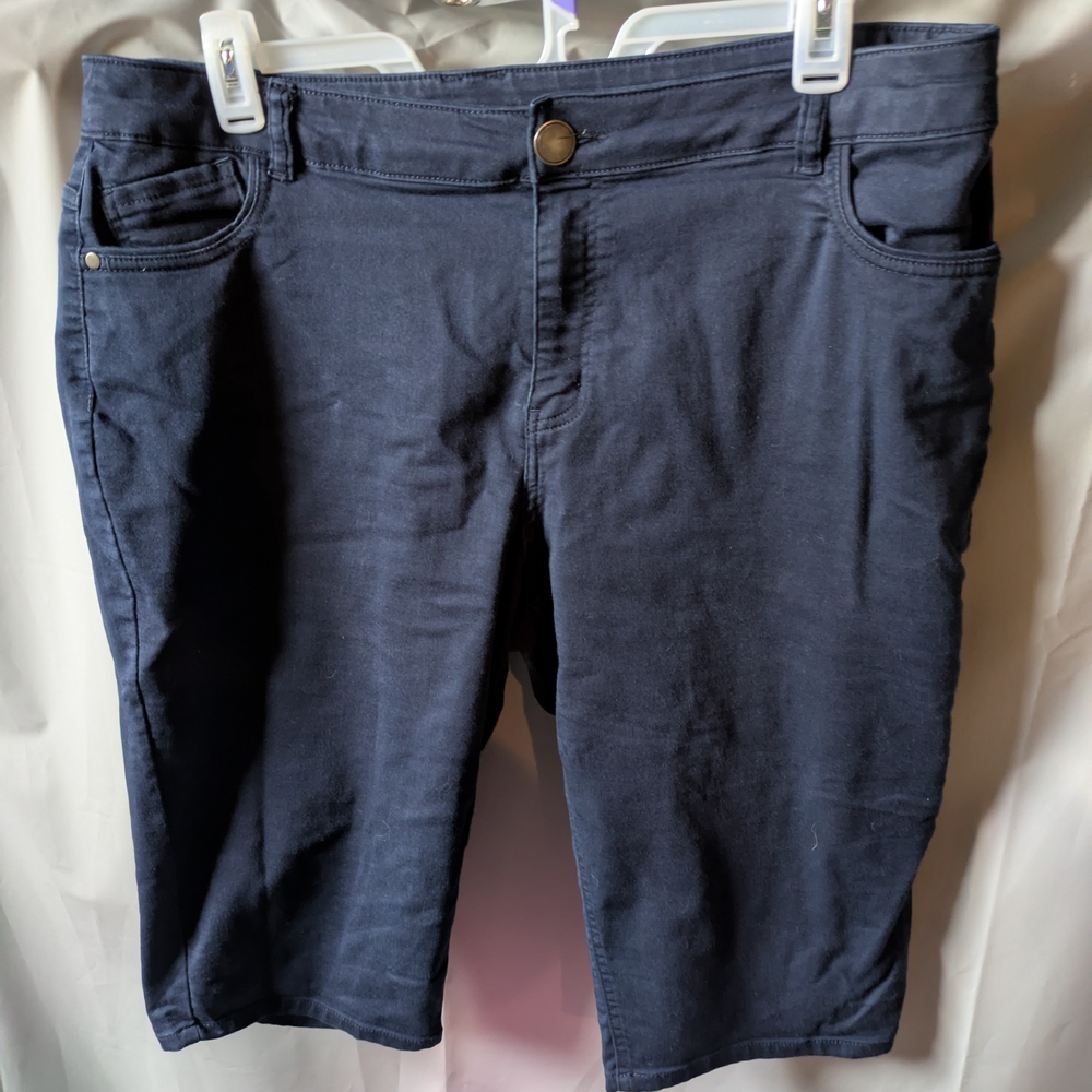 CJ Banks Navy Capris